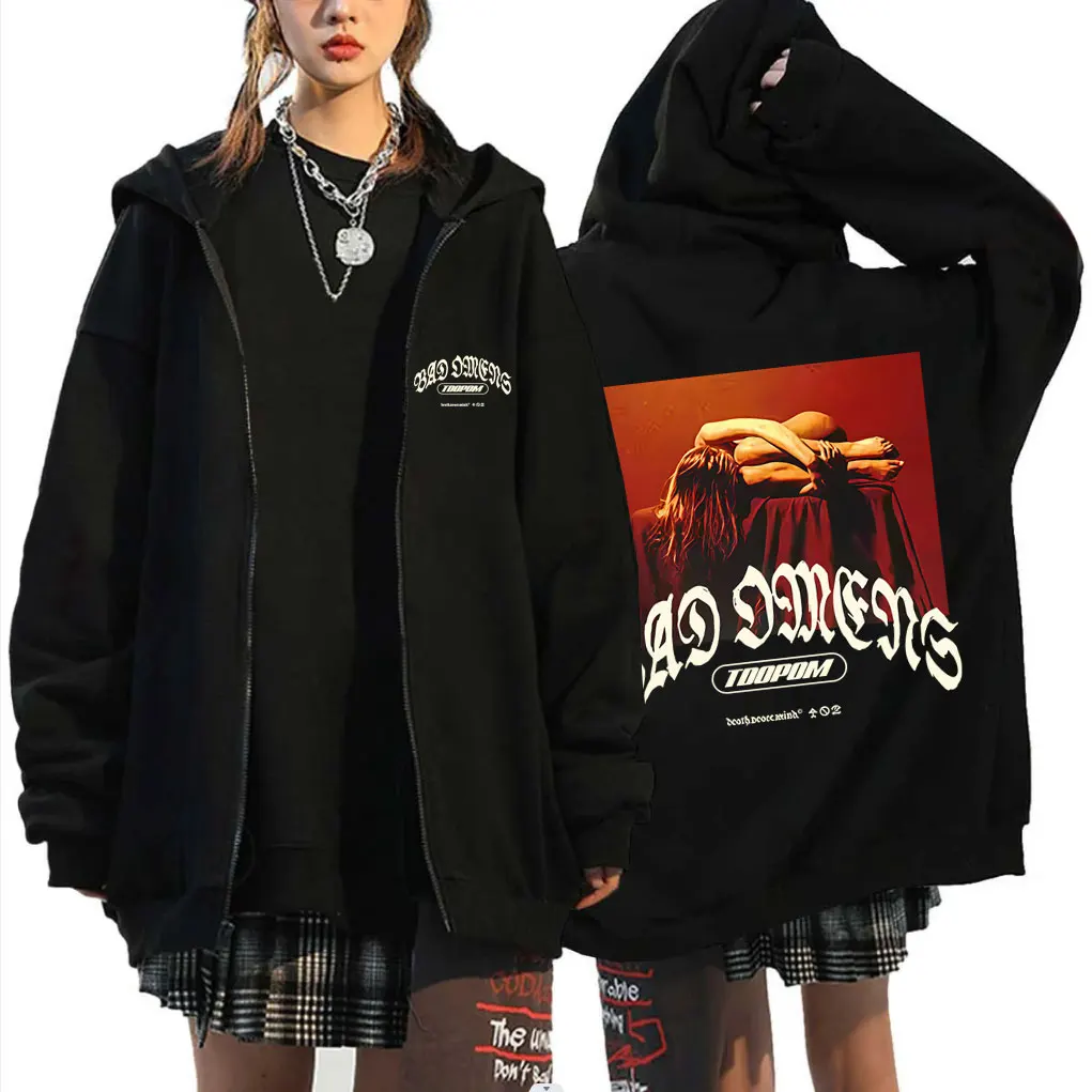 

Limited Bad Omens Band Zipper Hoodie Men Women Fashion Casual Oversized Zip Up Jacket Male Vintage Rock Gothic Zip Up Sweatshirt