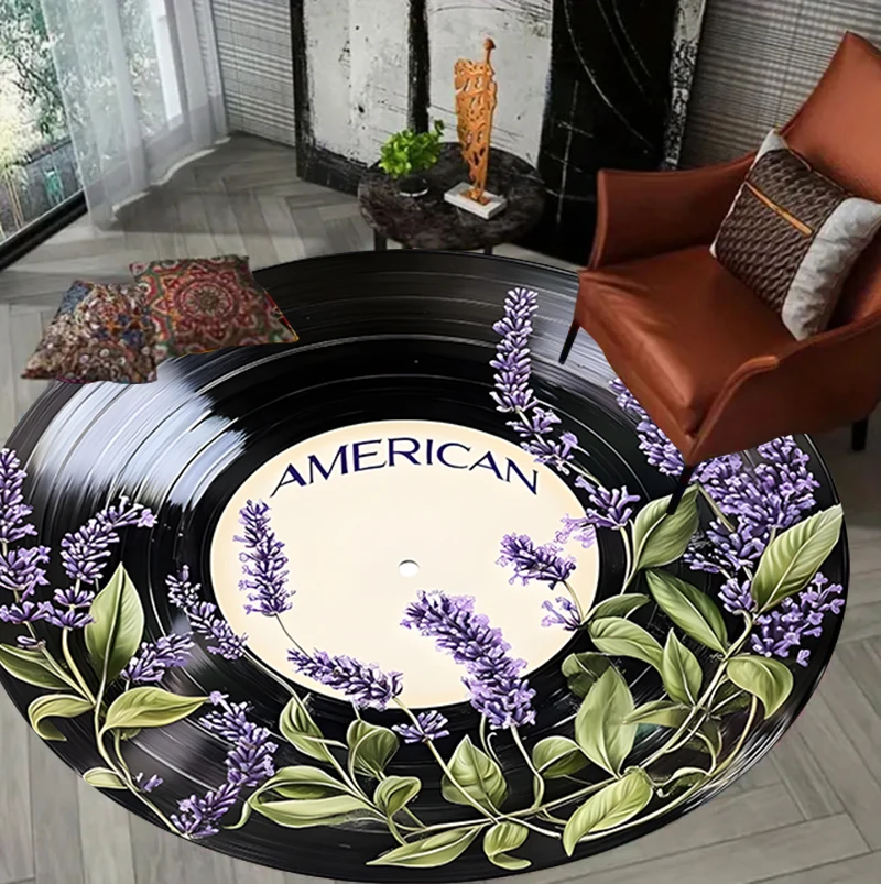 Flower Tape Circular Carpet Retro Large Modern Nordic Style Crawling Carpet Pet Rest Mat Anti Slip Floor Mat Decoration Carpets