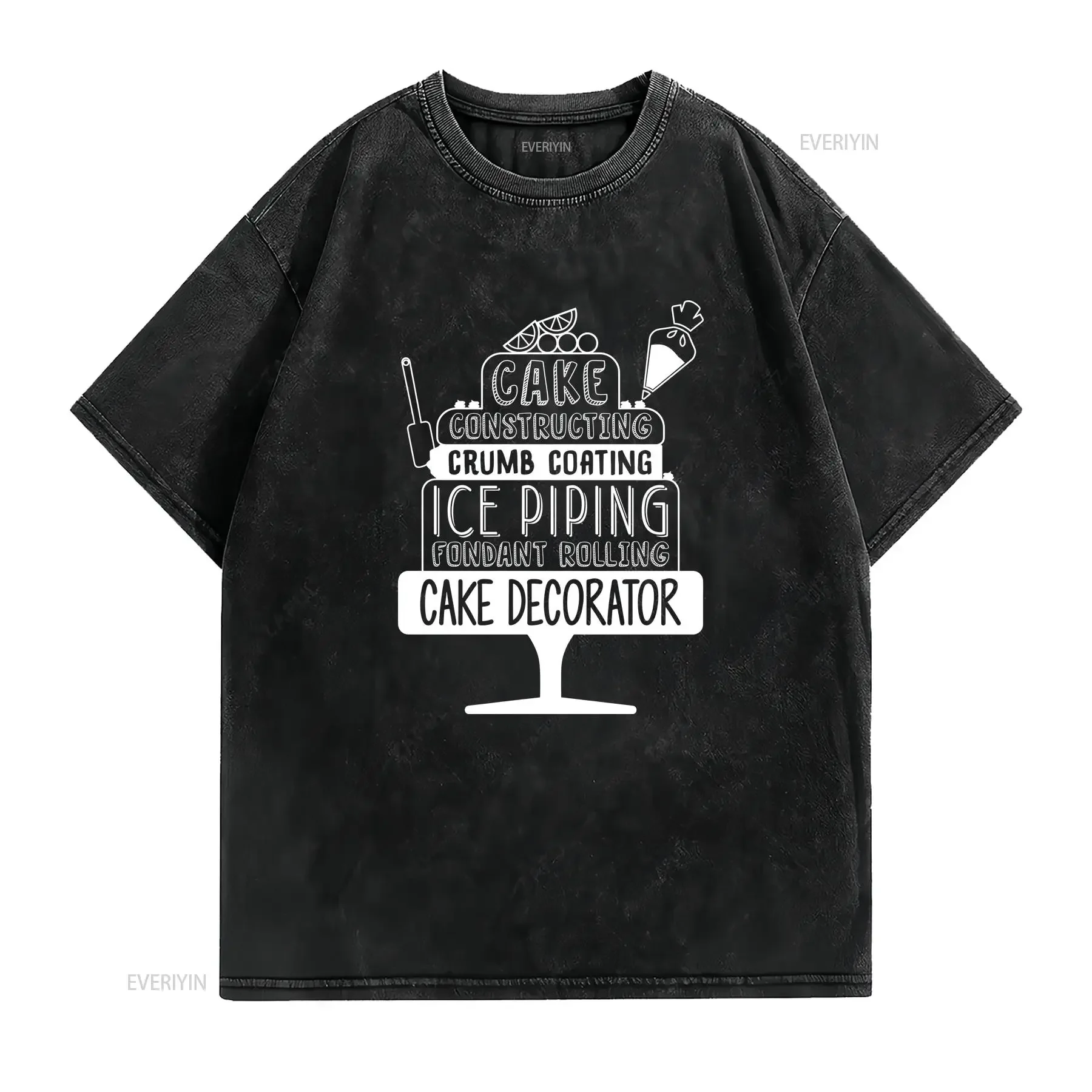 Cake Decorator T Shirt Baker Constructing Piping Cakes Softstyle XS 4XL vintage Washed designer clothes streetwear fashion