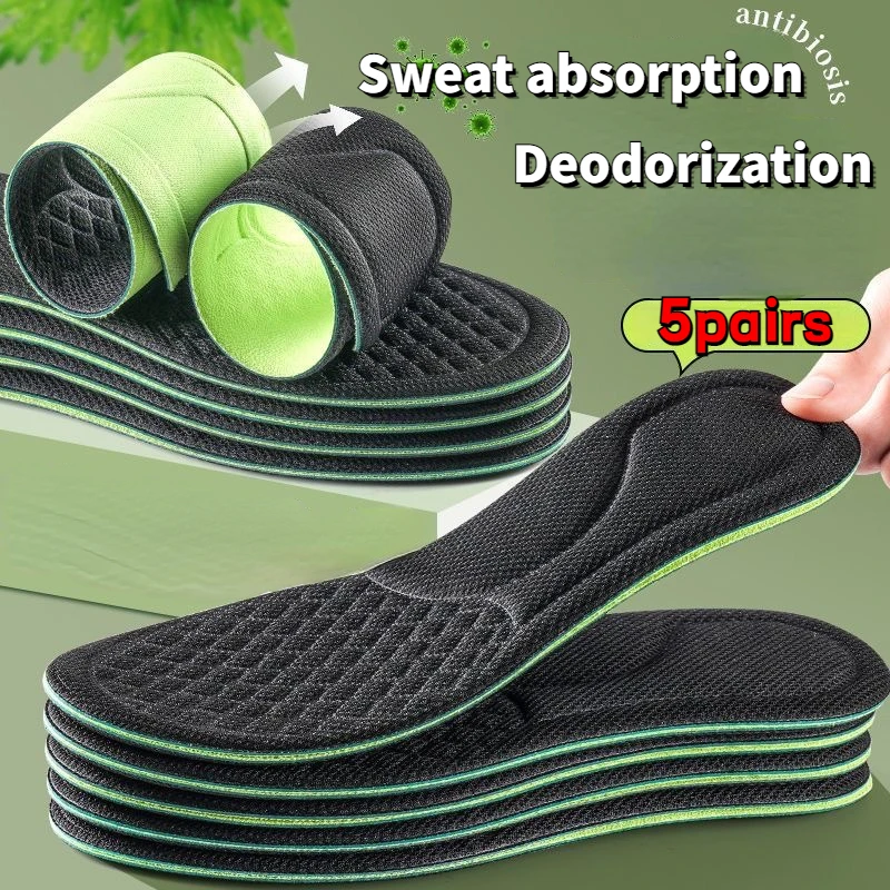 Unisex Memory Foam Orthopedic Insole Deodorizing Insole Nano Antibacterial Deodorization Insole Sweat Absorption Running Cushion