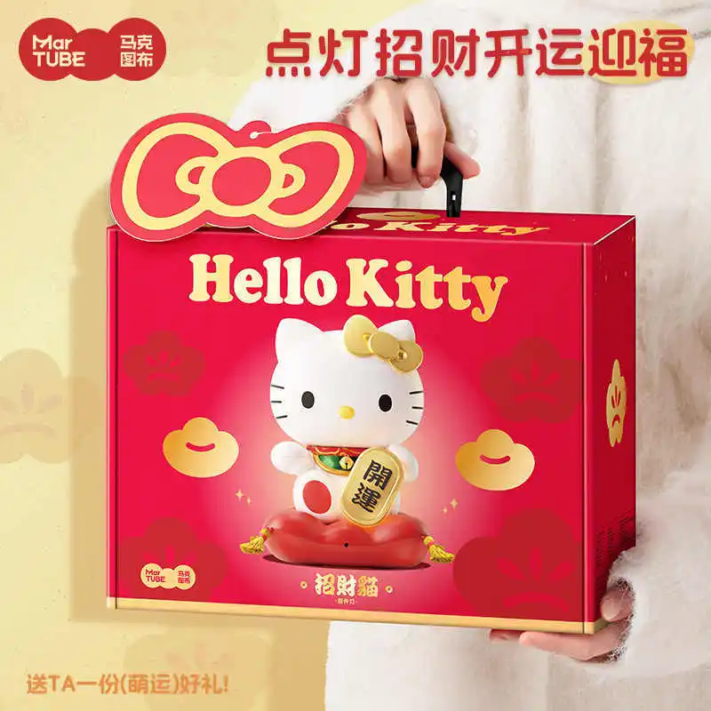 

Hellokitty Lucky Cat Night Light Bedhead Ornament Light New Year Gift Kawaii Anime Peripheral Figure Children Toy