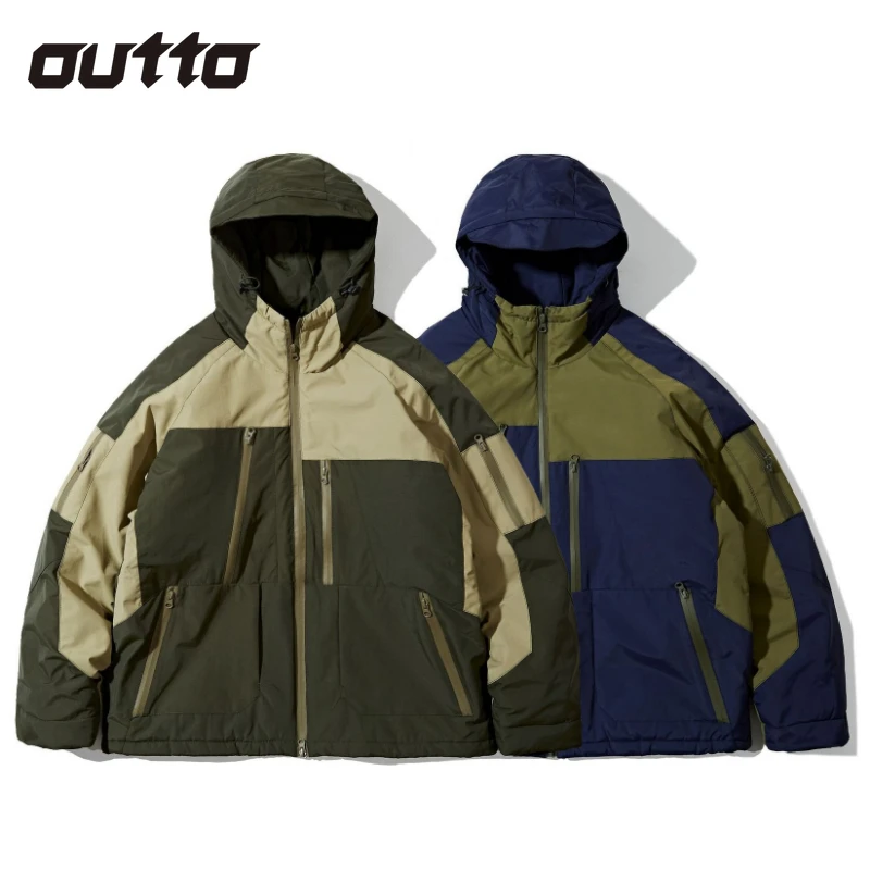 

Autumn Winter Multi-pocket Hooded Cotton Jacket Men's Outdoor Sports Hiking Camping Climbing Jackets Windproof Warm Coat Male