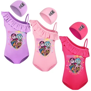 قطعة واحدة ملابس السباحة الرضع الوحش ملابس السباحة عالية ملابس السباحة الفتيات ملابس السباحة ملابس السباحة الذئب كلاودين أفضل 12 ملابس دراكولورا عالية الوحش مبيعا - رقم 11