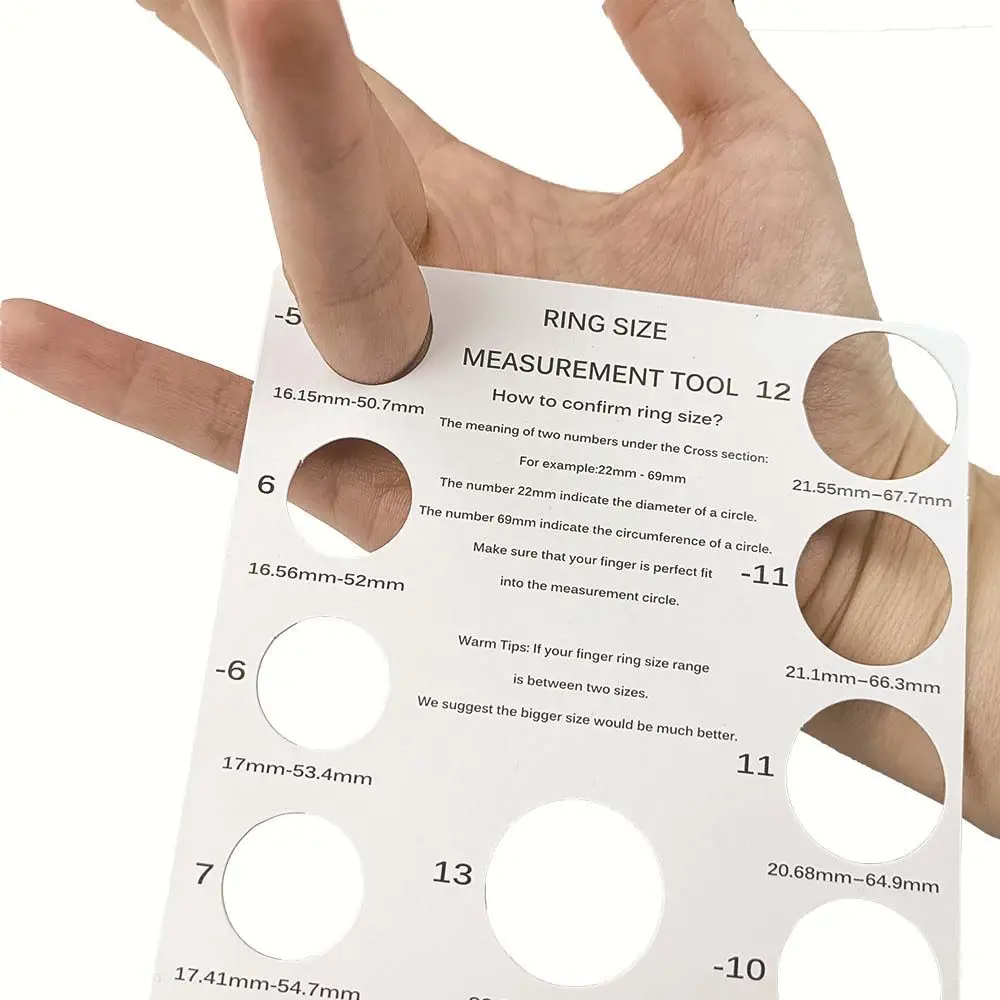 Europäisches Ringmaß-Brett, Ringumfang-Messgerät, Ringdorn, Ringgrößenkarte, Tisch-Fingergrößenbrett, Ringmesskarte – Detail 7