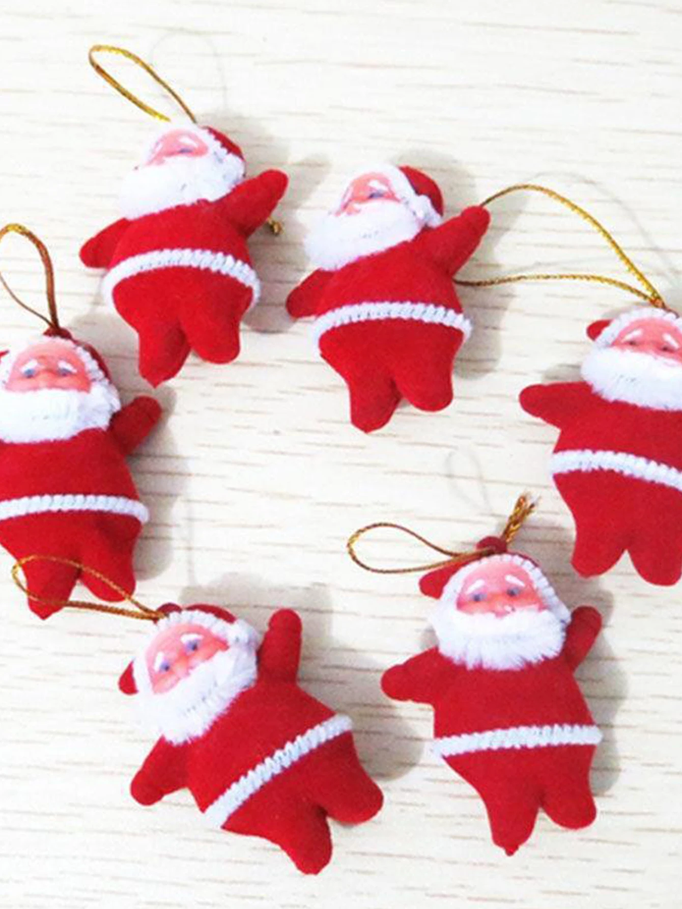 6pcs Red Mini Santa Claus Pendants Christmas Tree Decoration New Year Christmas Decorations For Home Navidad 2024