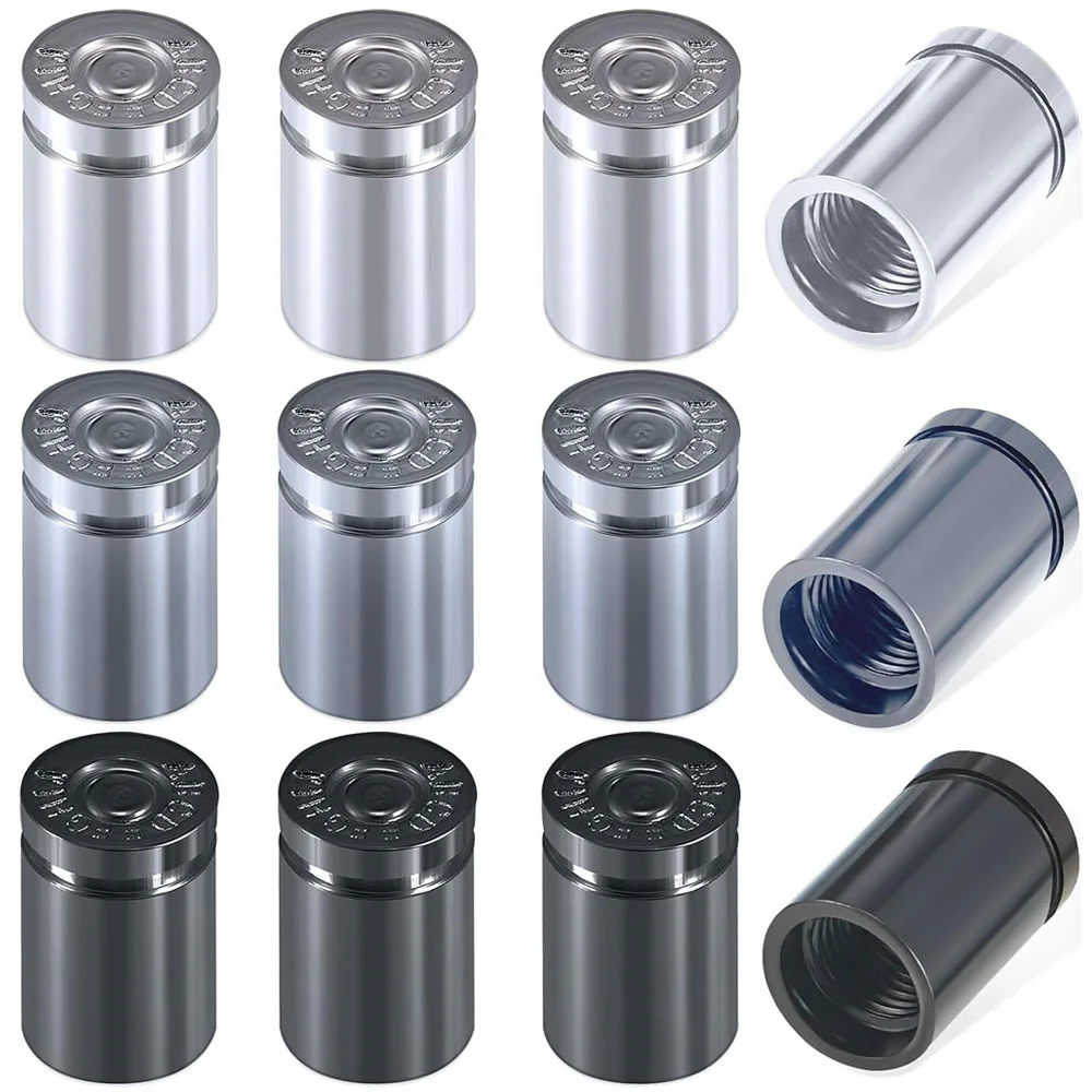 

12Pcs Tire Valve Stem Caps Casing Valve Stem Tire Gear Caps Metal Aluminum Air Steam for Car Truck Bicycle Motorcycle ATV