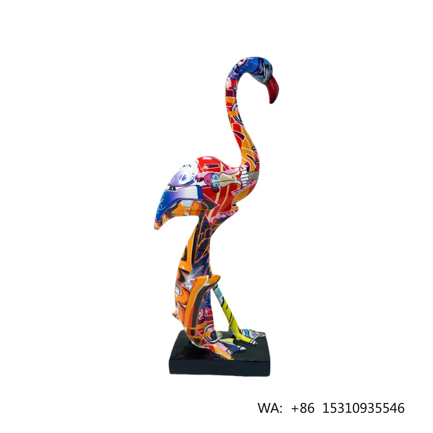 Colorful Flamingo Ornaments New Cross-Border Animal Resin Crafts for Home Living Room Entrance TV Cabinet Decorations Gifts