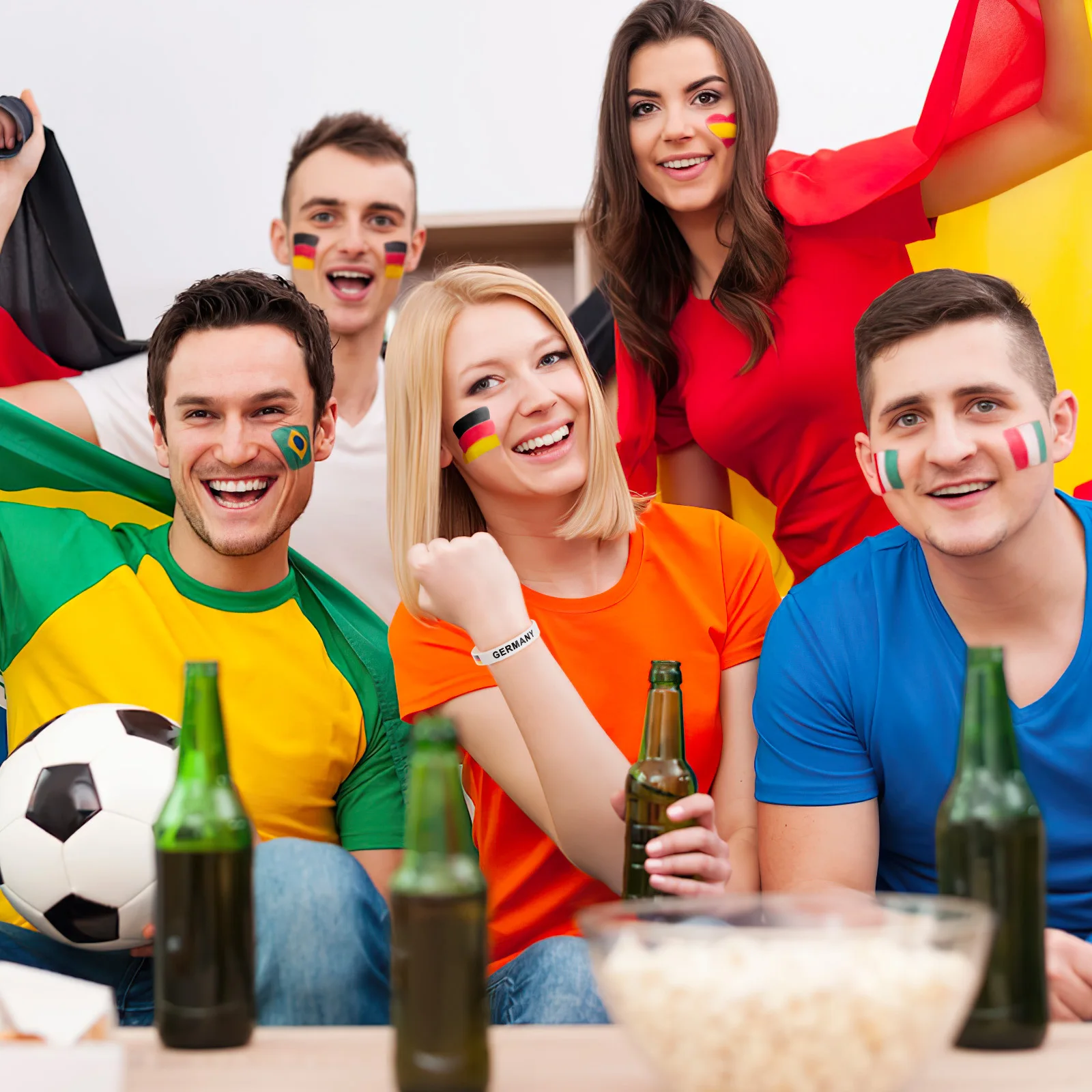 

10 pcs Printed Country Flag Decorative Wristband Wristband For Sports Football Match National Flag Bracelet Gym Event Accessory