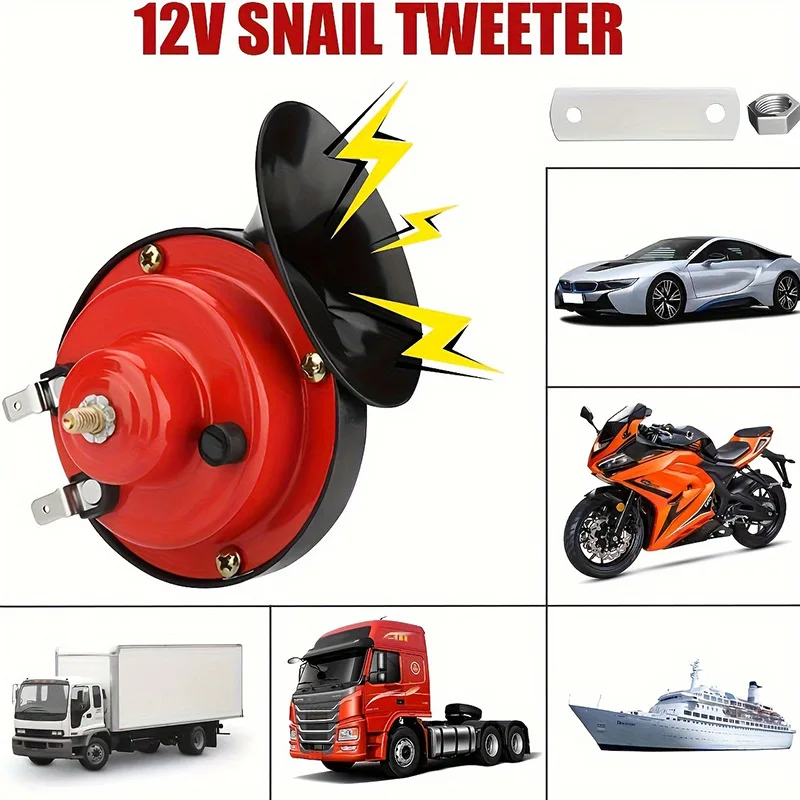 12V Super Loud Train Horns 60DB Universal Waterproof Loud Air Electric Snail Horn Car-boat Motorcycles Automotive Loud Speaker view 6