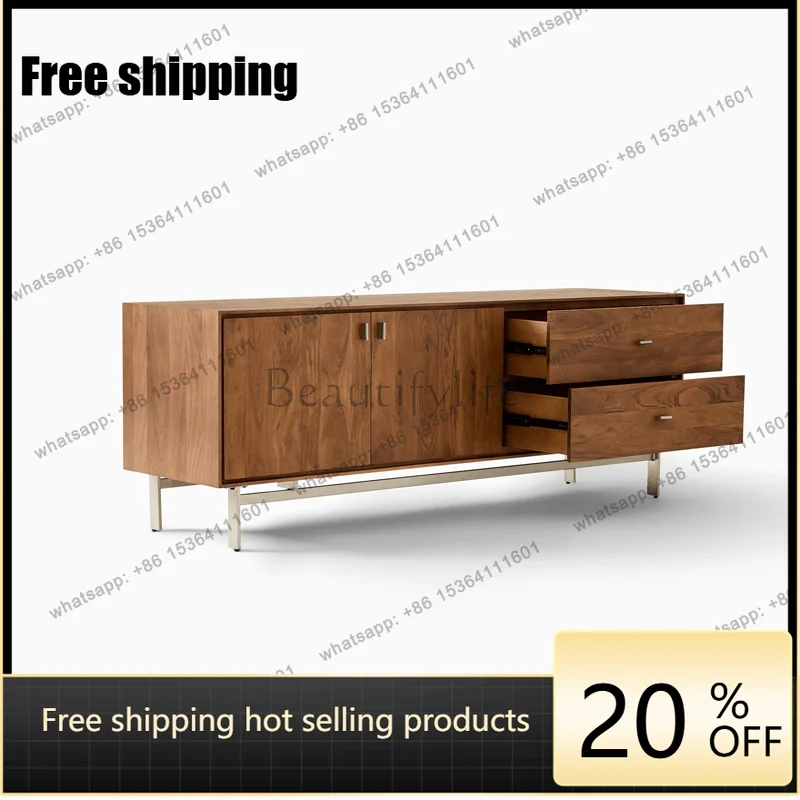 LD/medieval solid wood TV cabinet living room Nordic retro simple TV cabinet