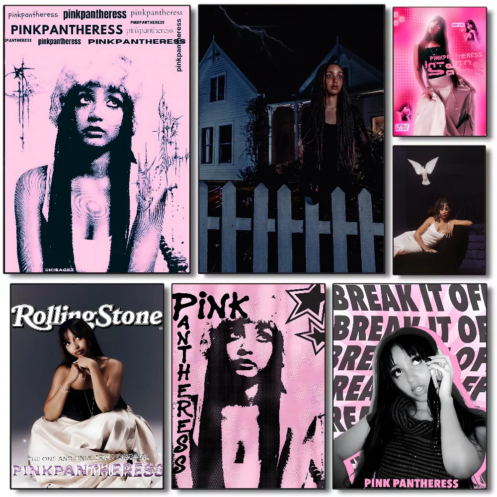 ملصق مغني النمر الوردي عالي الدقة جدار لاصق مقاوم للماء لغرفة المعيشة المنزلية وغرفة النوم والديكور الجمالي