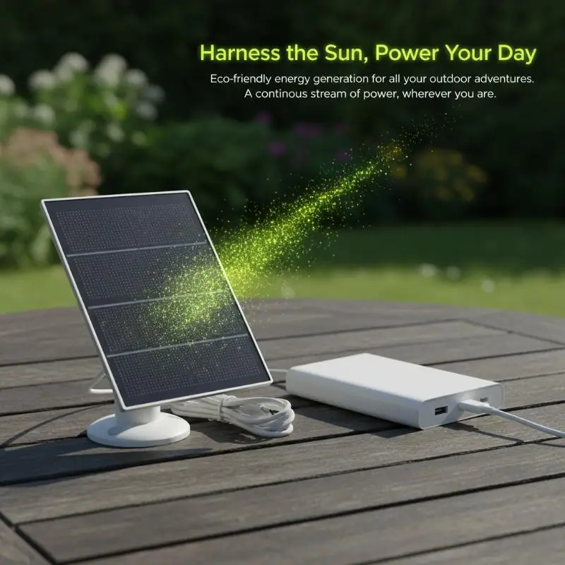 Extreme Weather Resistant Solar Panel for Security Camera IP67 Waterproof Type-C for Construction Site Monitor