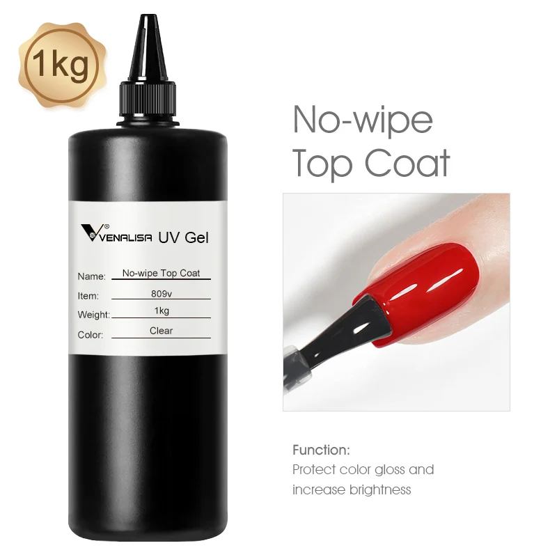 # 809 Super Kwaliteit 1 KG Geen Veeg Top Coat Primer Basislaag UV Gel Losweken Nagel Leverancier China Fabriek Gel Polish Voor Nail Art