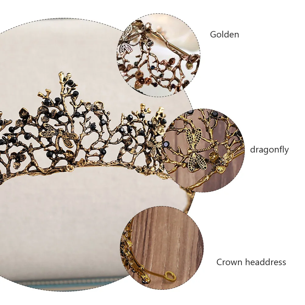 

Vintage Crown Accessories Party Crown Elegant Wedding Party Headdress Wedding Hair Accessories Styling Tools Retro Crystal Alloy