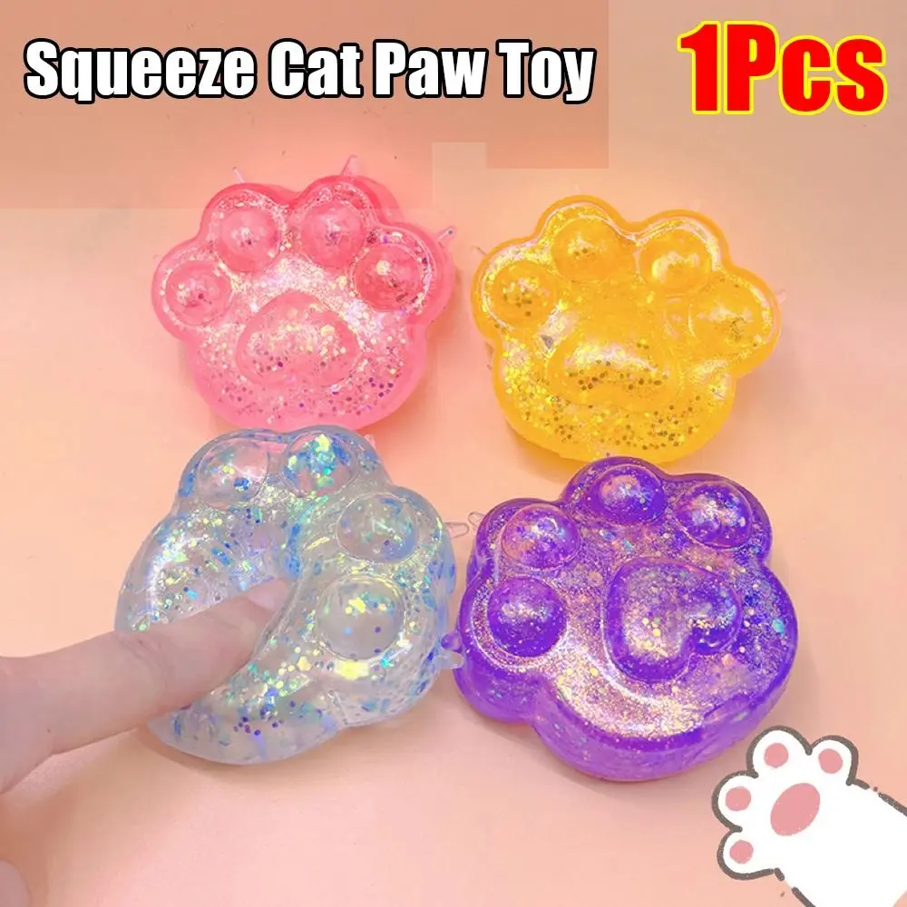 1Pcs Relief Relax Toys Squeeze Cat Paw Toys Squeeze Toy Sticky Decompressing Pinching Cat Paw Abreact Soft