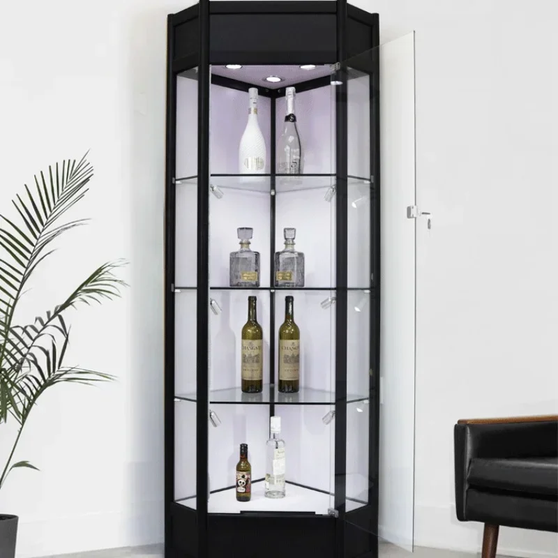 Display Living Room Wine Cabinets Glass Modern Storage Liquor Wine Cabinets Wall Corner Meuble Vin European Furniture QF50JG