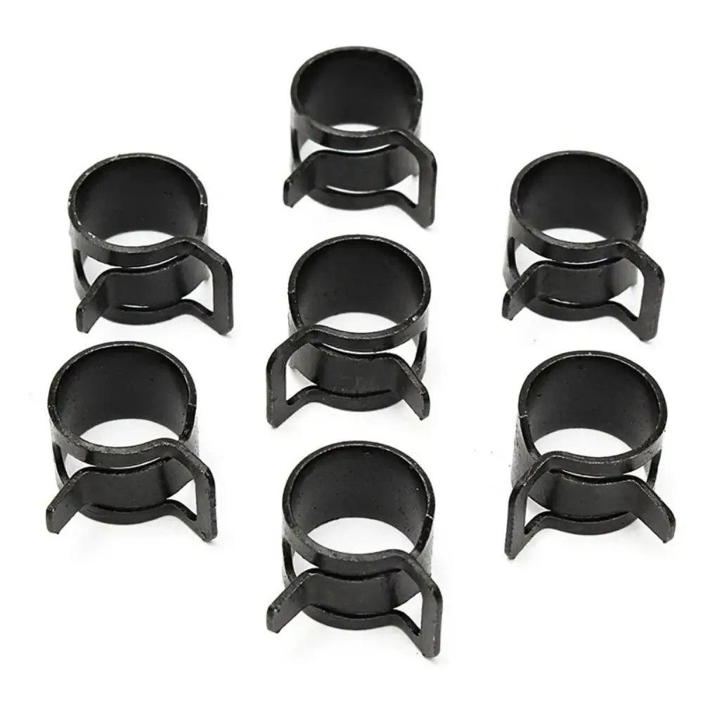 20Pcs/Lot Elastic Buckle Spring Clips New Tube Clamp 5mm-27mm Pipe Hoop Black 65MN Manganese Steel Fastener