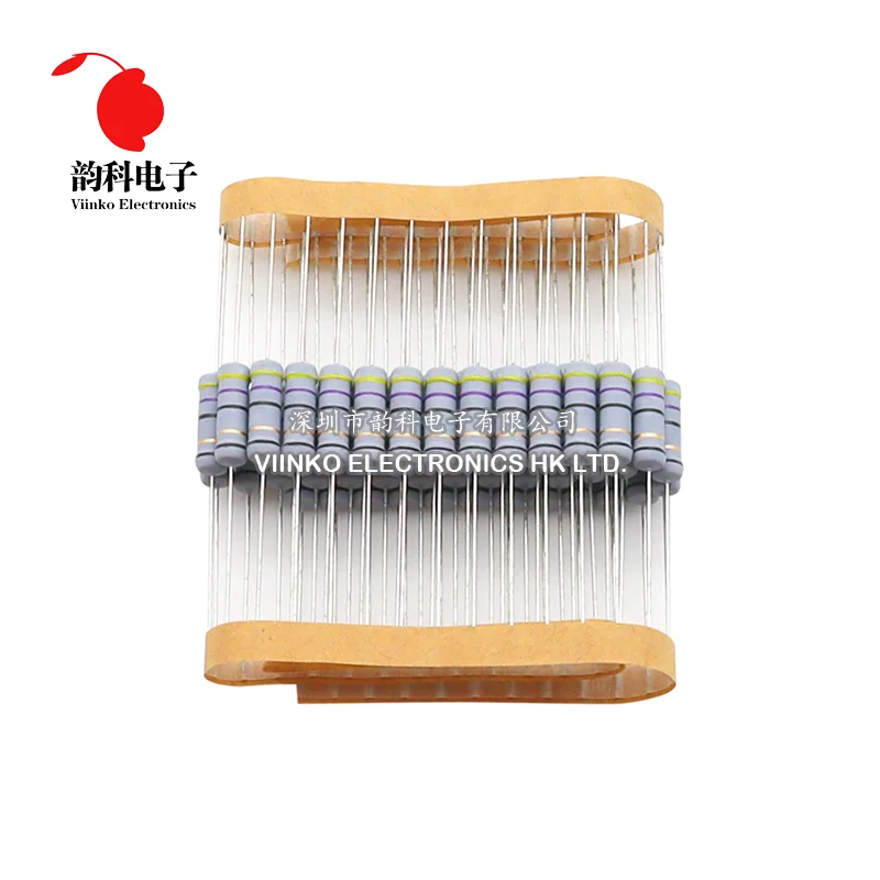 20pcs 2W 5% Wire Wound Resistor Fuse Winding Resistance 0.1R 0.05 0.1 0.22 0.33 0.47 0.5 1 2.2 3 4.7 5.1 6.8 10 22 47 51 100 ohm