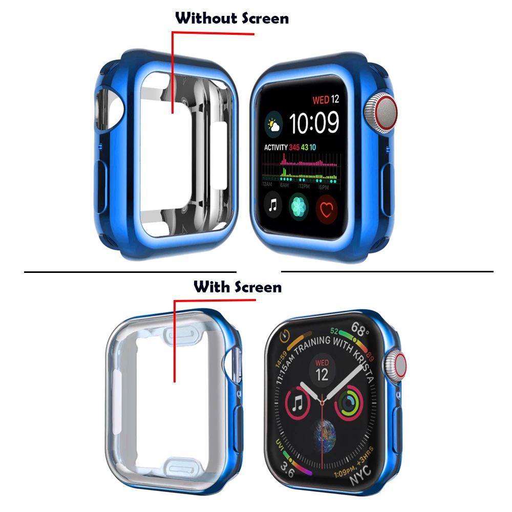 TPU Cover For Apple Watch Band Ultra 8 7 6 5 4 SE 44mm 40mm iWatch 38/42mm Accessories Bumper Screen Protector Case 41/45mm 49mm