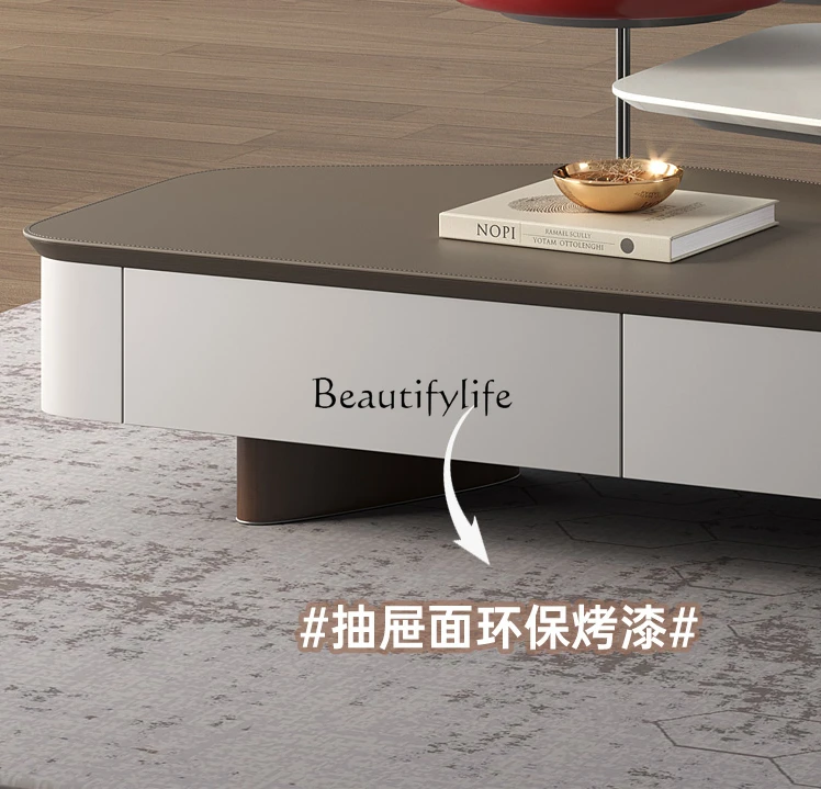 Designer Coffee Table Height Combination Creative and Slightly Luxury Advanced Modern Minimalist Marble Living Room