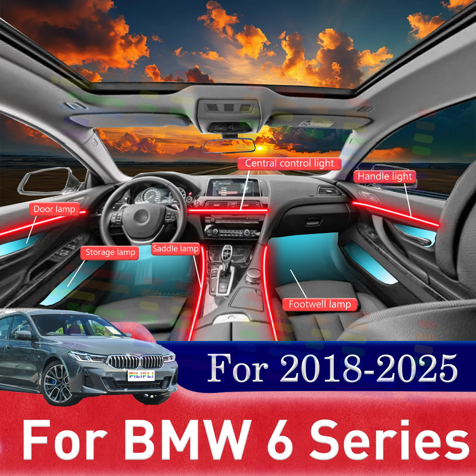 

Для BMW 6series F06 F12 F13 принесите тепло до Дня благодарения со скрытыми светодиодными ремнями для салона автомобиля