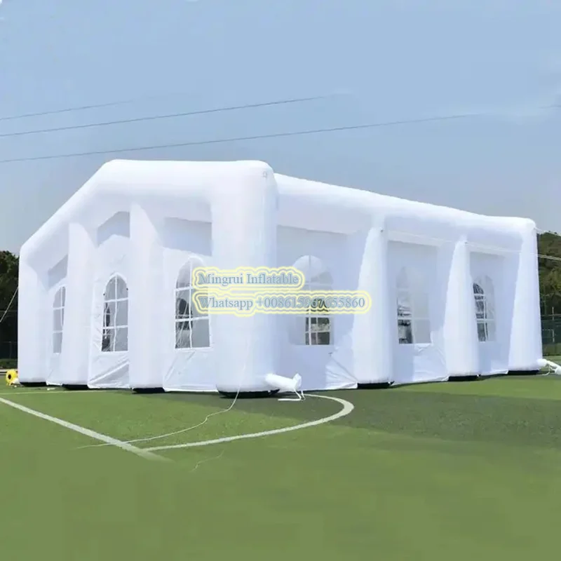 

Professional Inflatable Wedding Tent White Party Event Tent Shelter with Colorful LED Lighting For Sale free air shipping