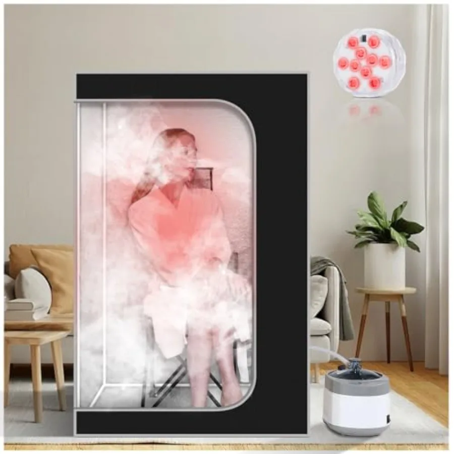 

Smartmak Portable Steam Sauna Box for Home Spa 4L Steamer Full Body Sauna Tent with Adjustable Vision 16 Levels 99 Minute Timer