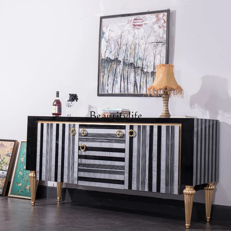 

01 Light luxury post-modern paint furniture, restaurant entry, porch cabinet, multi-functional storage