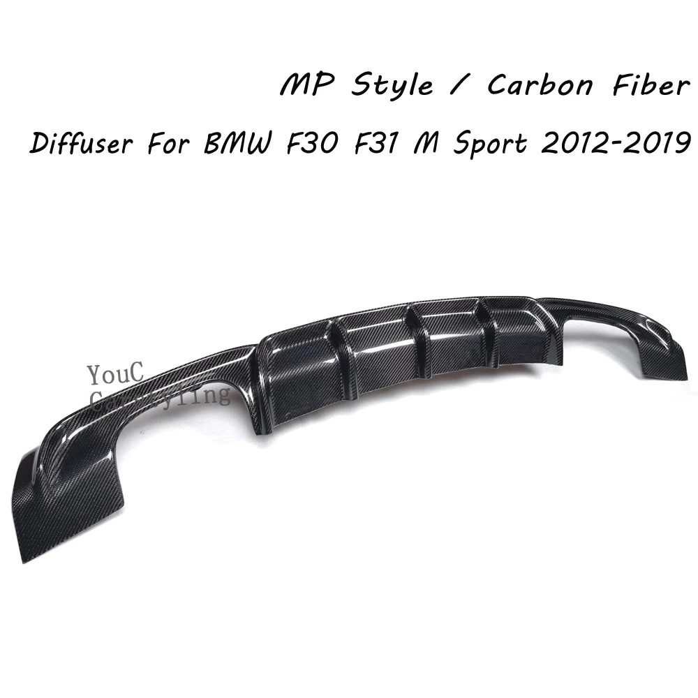 MP styl z włókna węglowego/ABS plastikowa dyfuzor tylnego zderzaka do BMW 3 serii F30 2012 - 2019 320i 328i 330i 335i pakiet sportowy M