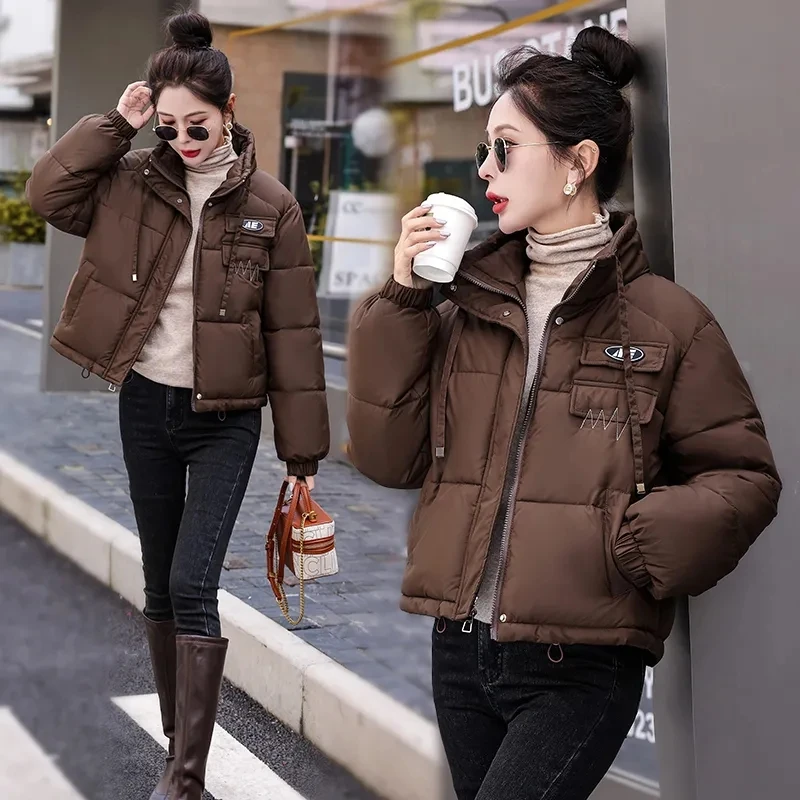 Winter Jacket Womens Short New Parkas Fashion Versatile Down Cotton-Padded Coat Female Loose Korean Bread Jackets Outwear