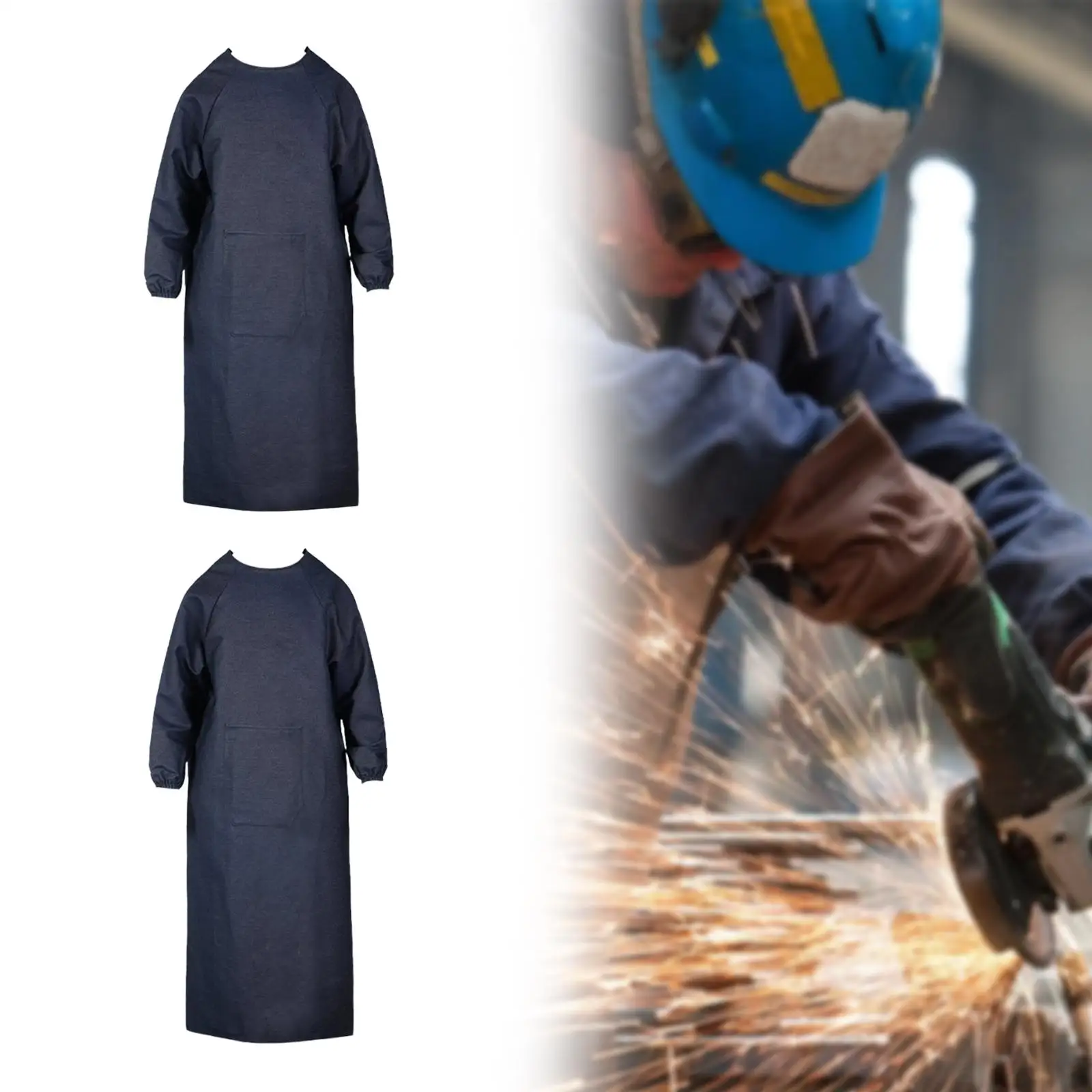 Сварочный фартук с карманным фартуком с длинными рукавами, сверхмощный для ковки, работы по дереву