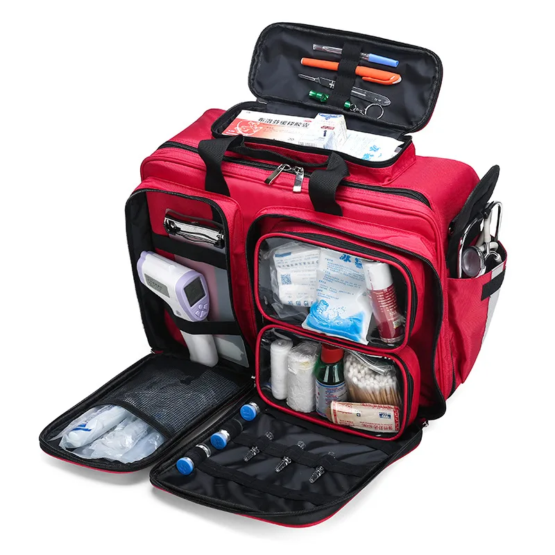 Empty First Aid Kit Refrigeratible Bag Waterproof Multi-function Reflective Messenger Bag Family Travel Emergency Medical Bag