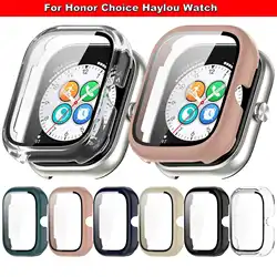 Tempered Glass Film + Case For Honor Choice Haylou Watch Screen Protector Full Coverage Hard PC Frame Shell Watch Accessories