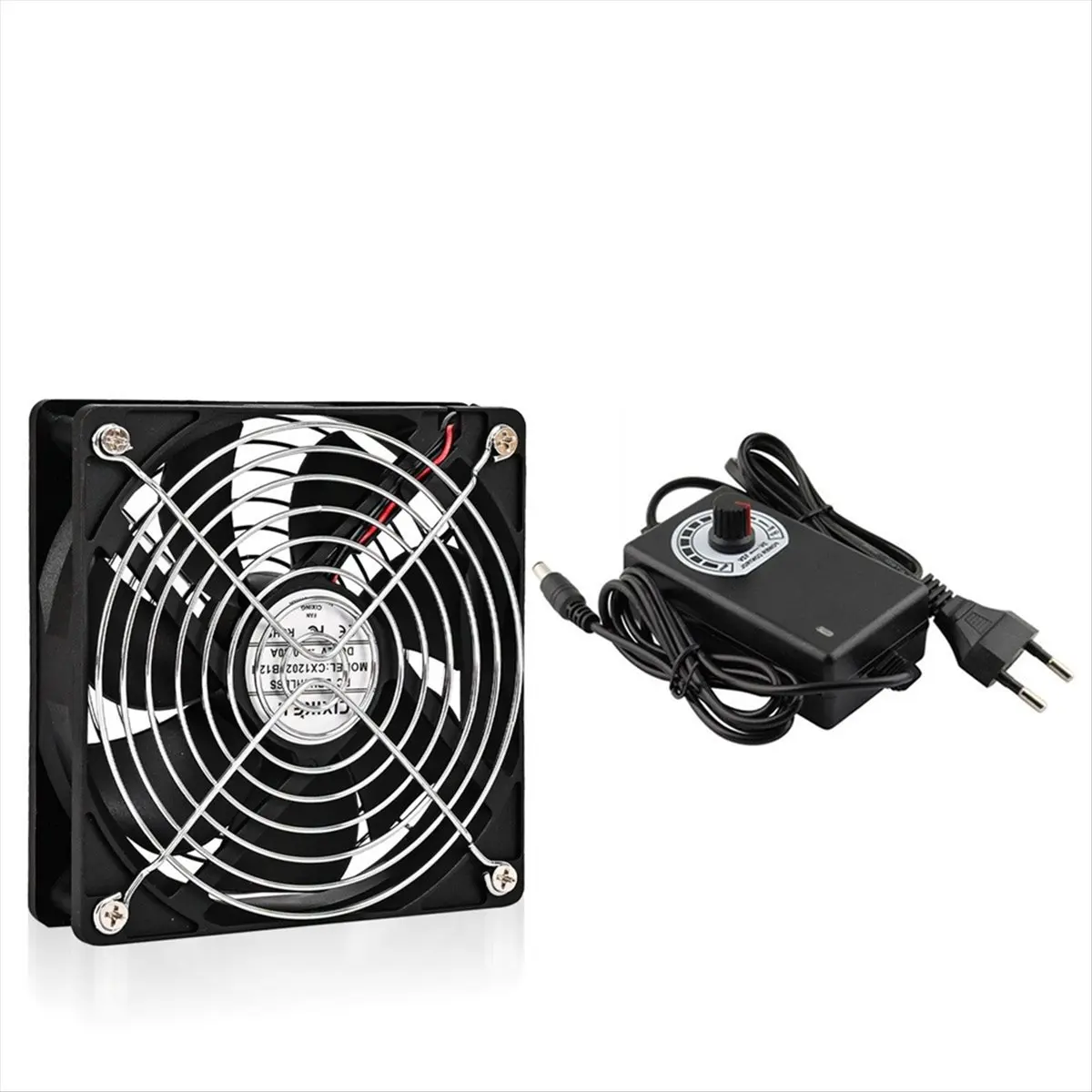 T35C 120mm 2700RPM Fan Cooling with Controller 12cm 12V Btc Machine Chassis Workstation Cabinet Radiator Server Fan EU Plug