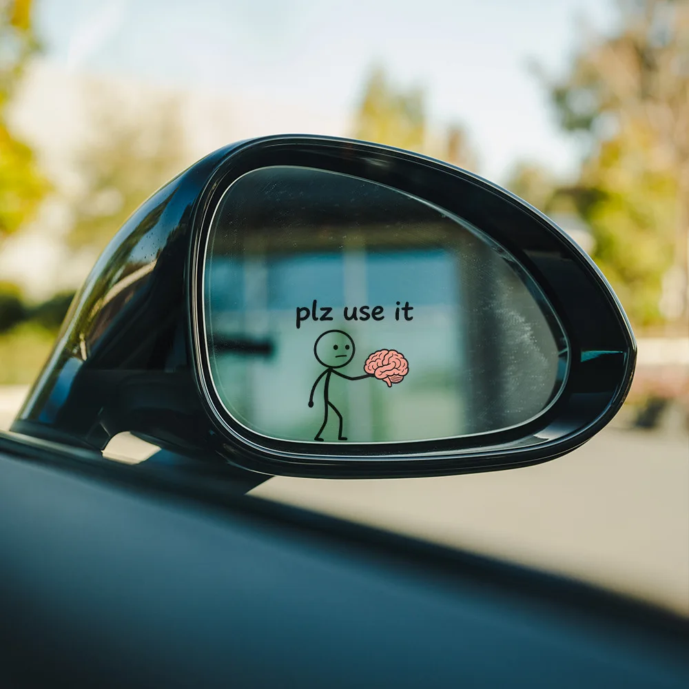 Creative Funny Patterns Wall Sticker Car Rearview Mirror Decoration Mural For Bathroom Dlass Decor Self-adhesive Switch Decals