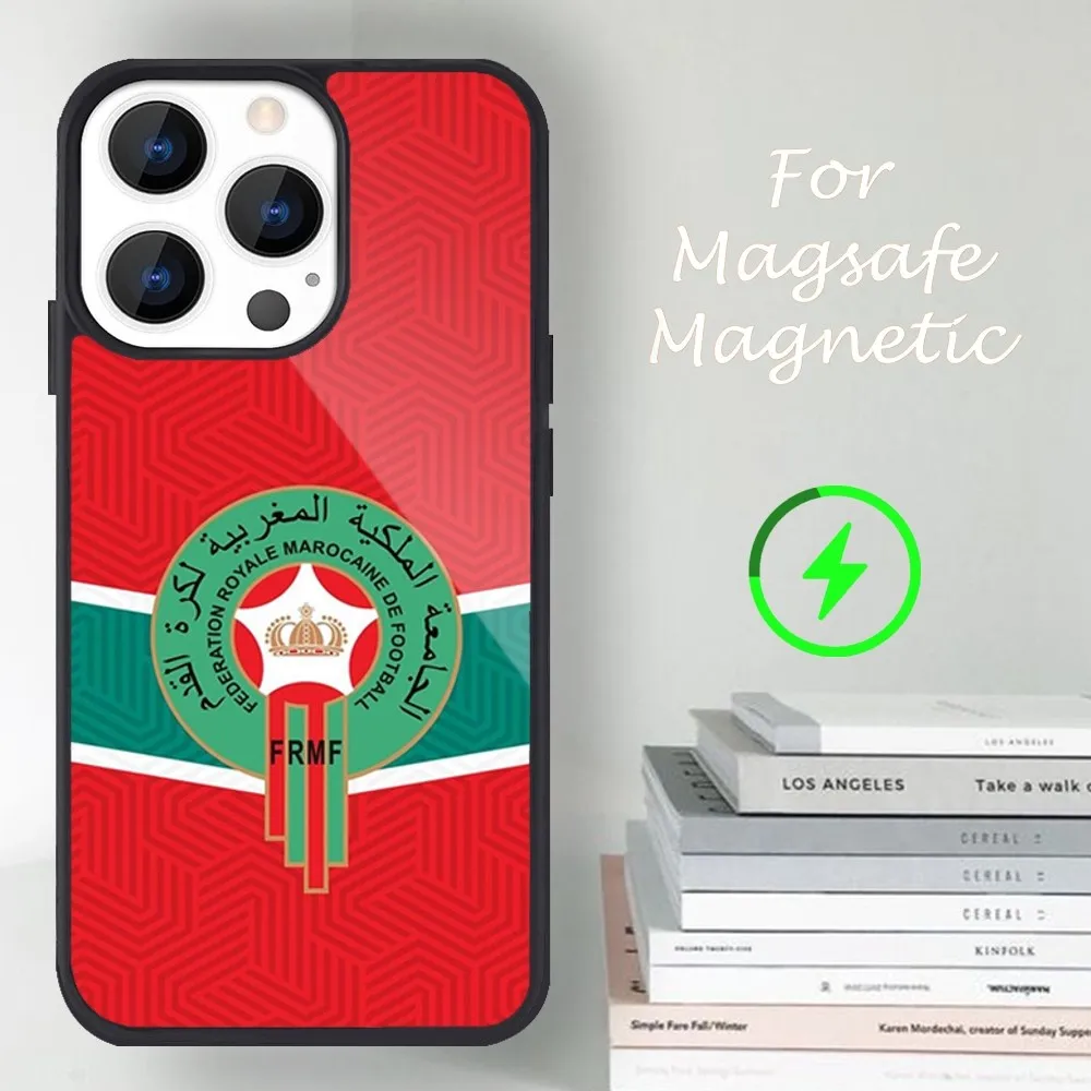 Morocco Flag Moroccan Phone Case For iPhone 14 13 12 11 15 Pro Max Magsafe Magnetic