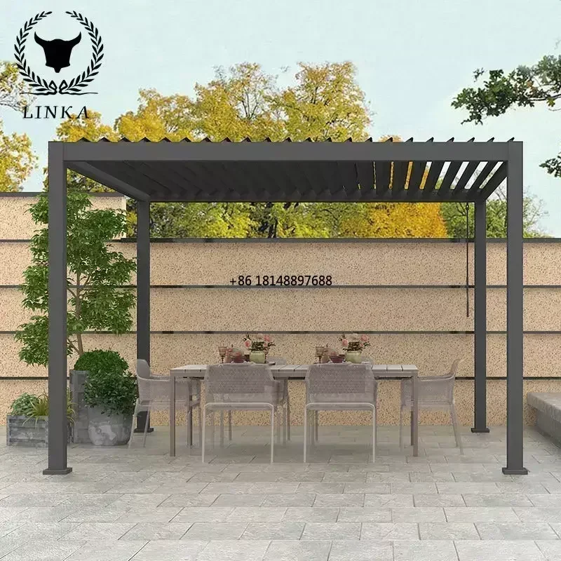 

Outdoor Motorized Louvered Pergolas Components Waterproof Bioclimatica Modern 3x6 China Sunshade Pergola