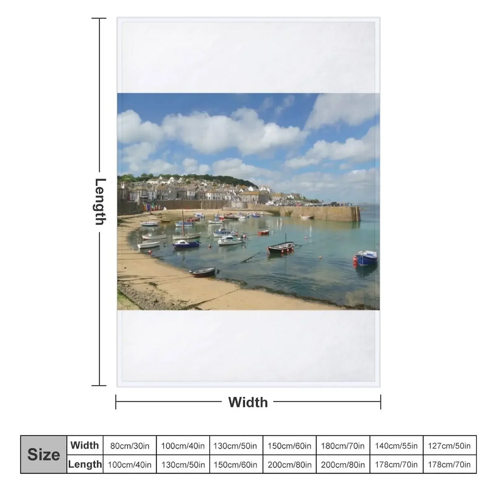 Mousehole, Cornwall Throw Blanket couch cozy soft plush fuzzy picnic outdoor blanket