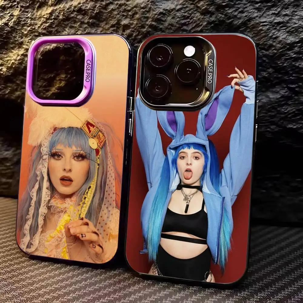 

Ashnikko Smoochies Phone Case For iPhone17,16,15,14,13,12,11 Plus,Pro Max Colored Silver Plated Inside Cover