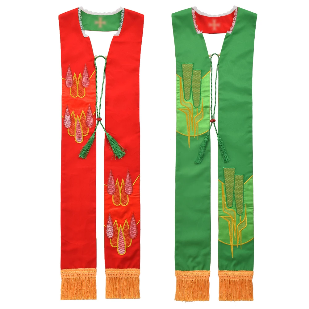 Двусторонний палантин для церковного духовенства, аксессуары для костюма священника, шарф