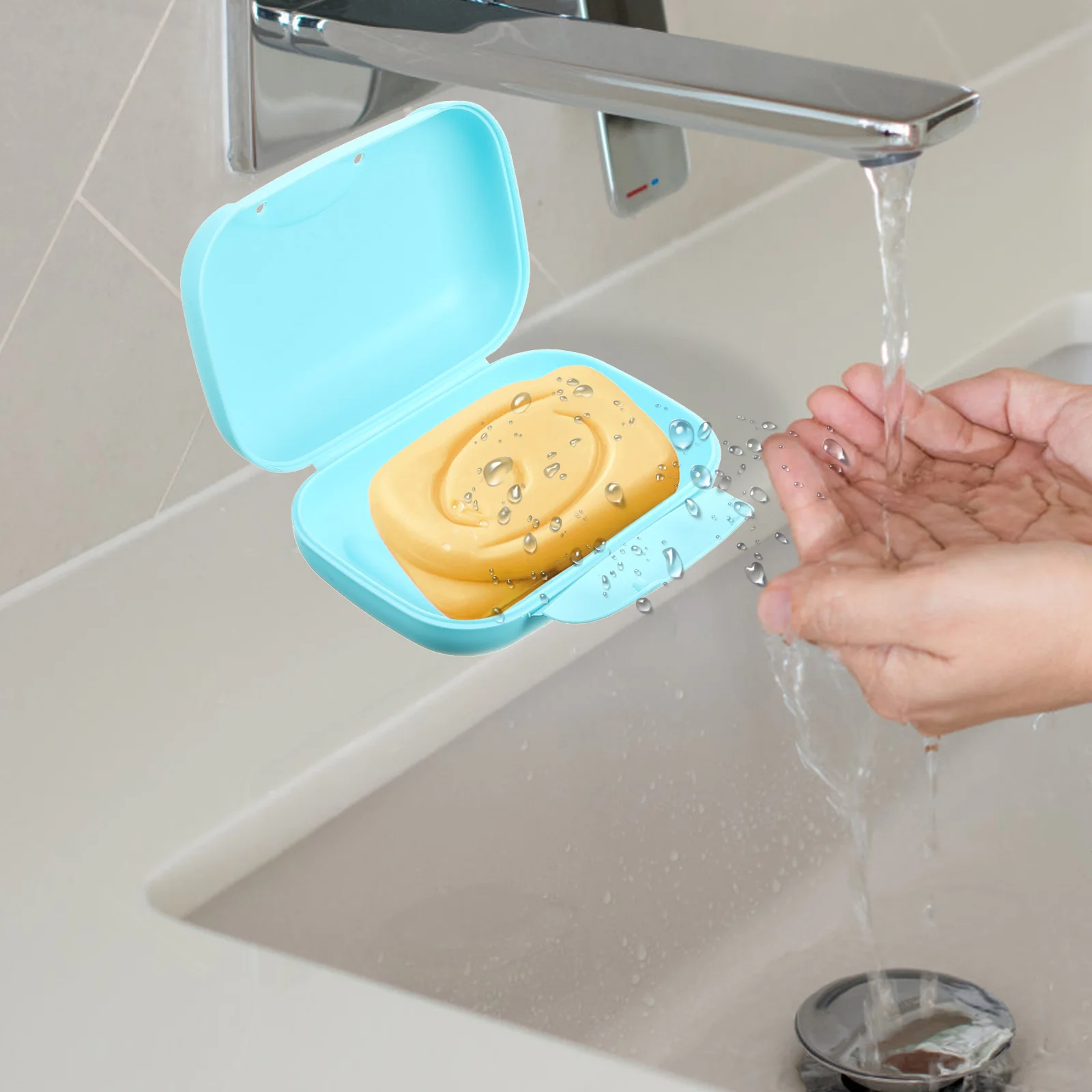 

Portable Soap Box Leakproof Case for Travel Green Container Handwashing Fluid Compact PP Home Use Camping