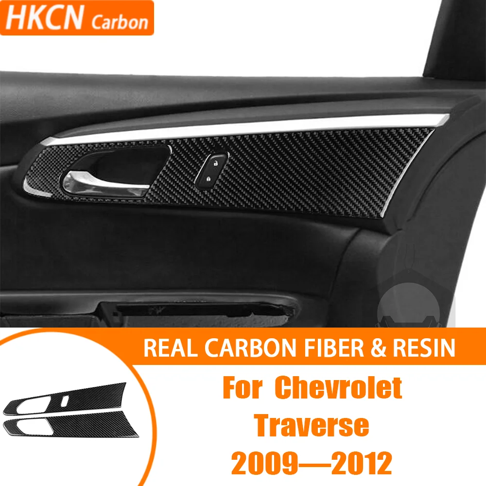 

Аксессуары для салона автомобиля, внутренняя панель двери автомобиля, отделка из углеродного волокна, наклейка, модификация для Chevrolet Traverse 2009–2012 гг.
