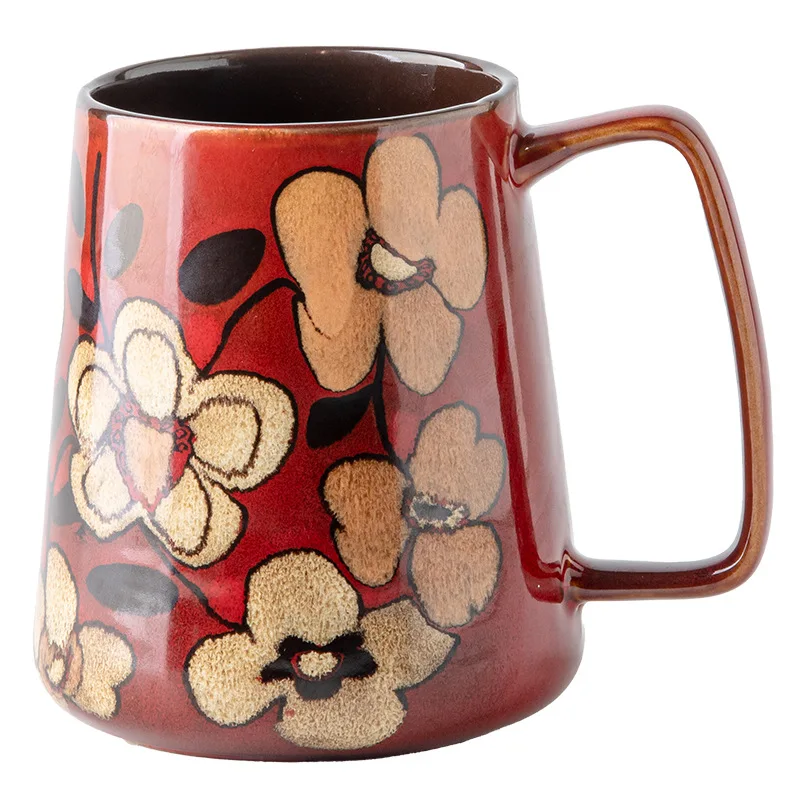 700ml household large water cup Chinese style hand-painted cup ceramic mug coffee