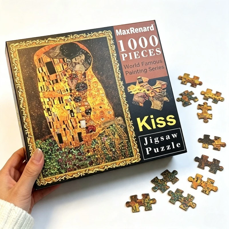 1000‑Piece The Kiss Jigsaw Puzzle for Adults, 26.75×19.25 Inch(68×49cm), Premium Art Jigsaw Ideal Christmas Gift for Couples