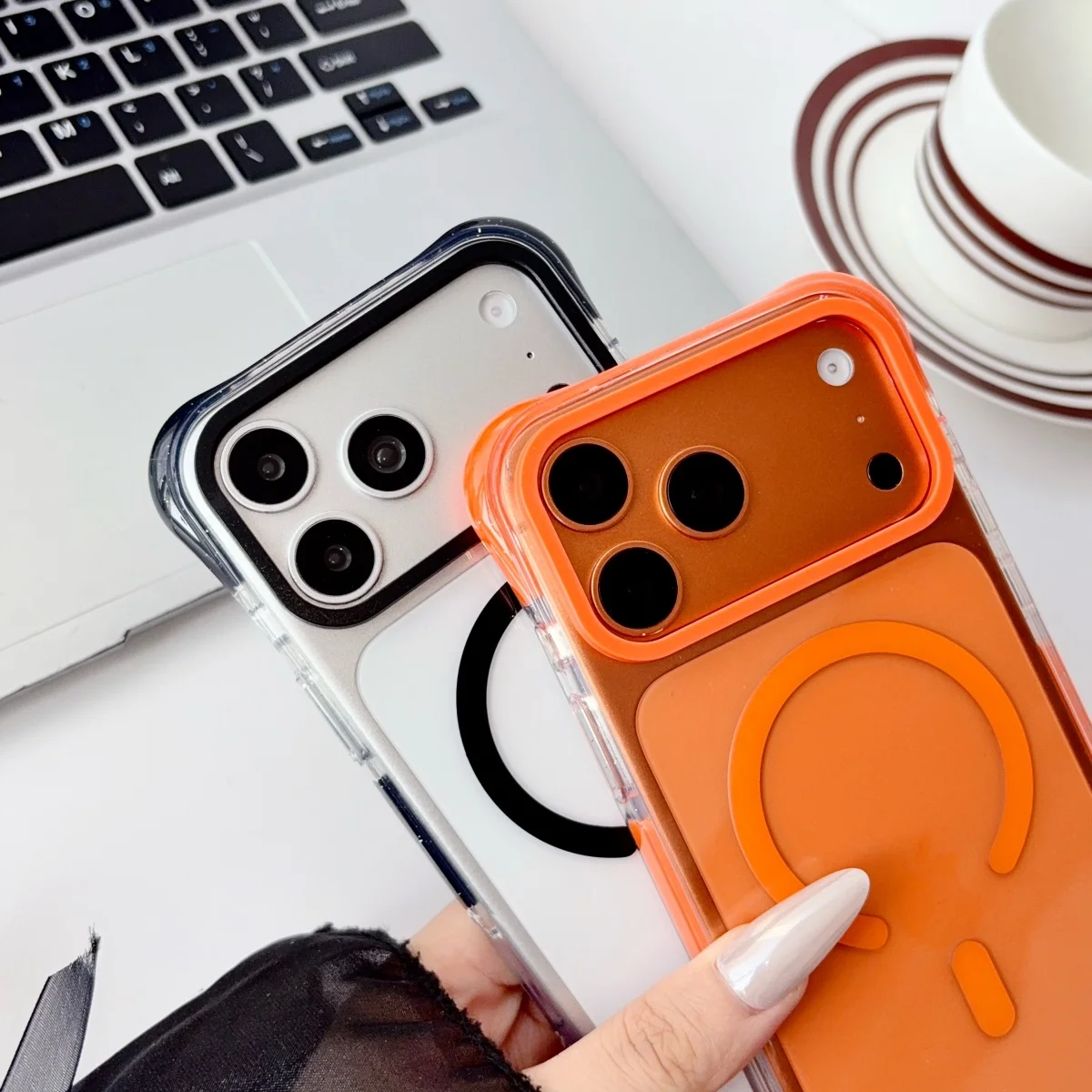Airbags Shockproof Clear Magnetic Armor Case for IPhone 18 17 16 15 14 Pro Max for Magsafe Wireless Charging Shockproof Cover view 4