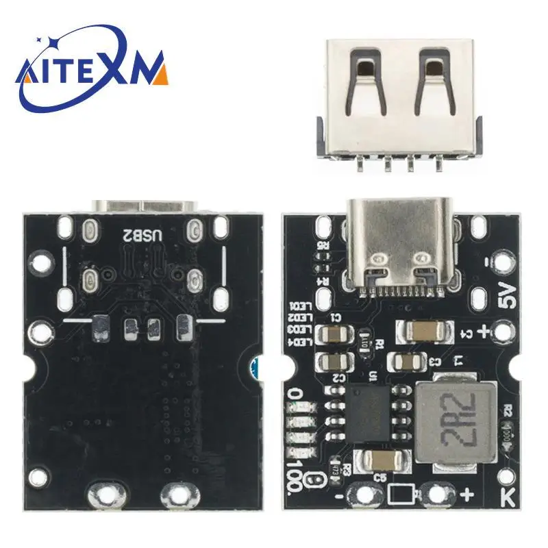 Type-C/Micro USB 5V 2A/1A Boost Converter Step-Up Power Module Lithium Battery Charging Protection Board Display For DIY Charger
