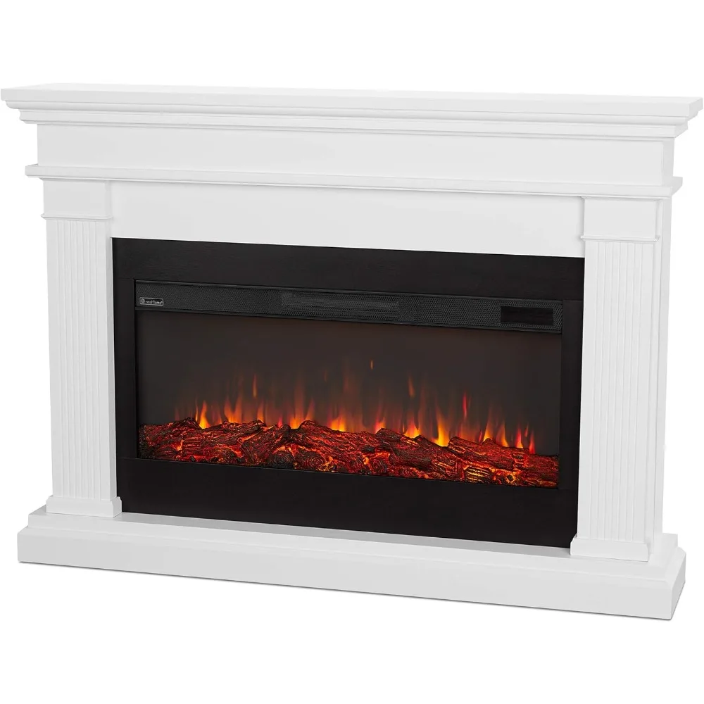 

59" Landscape Electric Fireplace with Mantel for Living Room or Bedroom, Replaceable Fireplace Insert Heater, Log and Flame