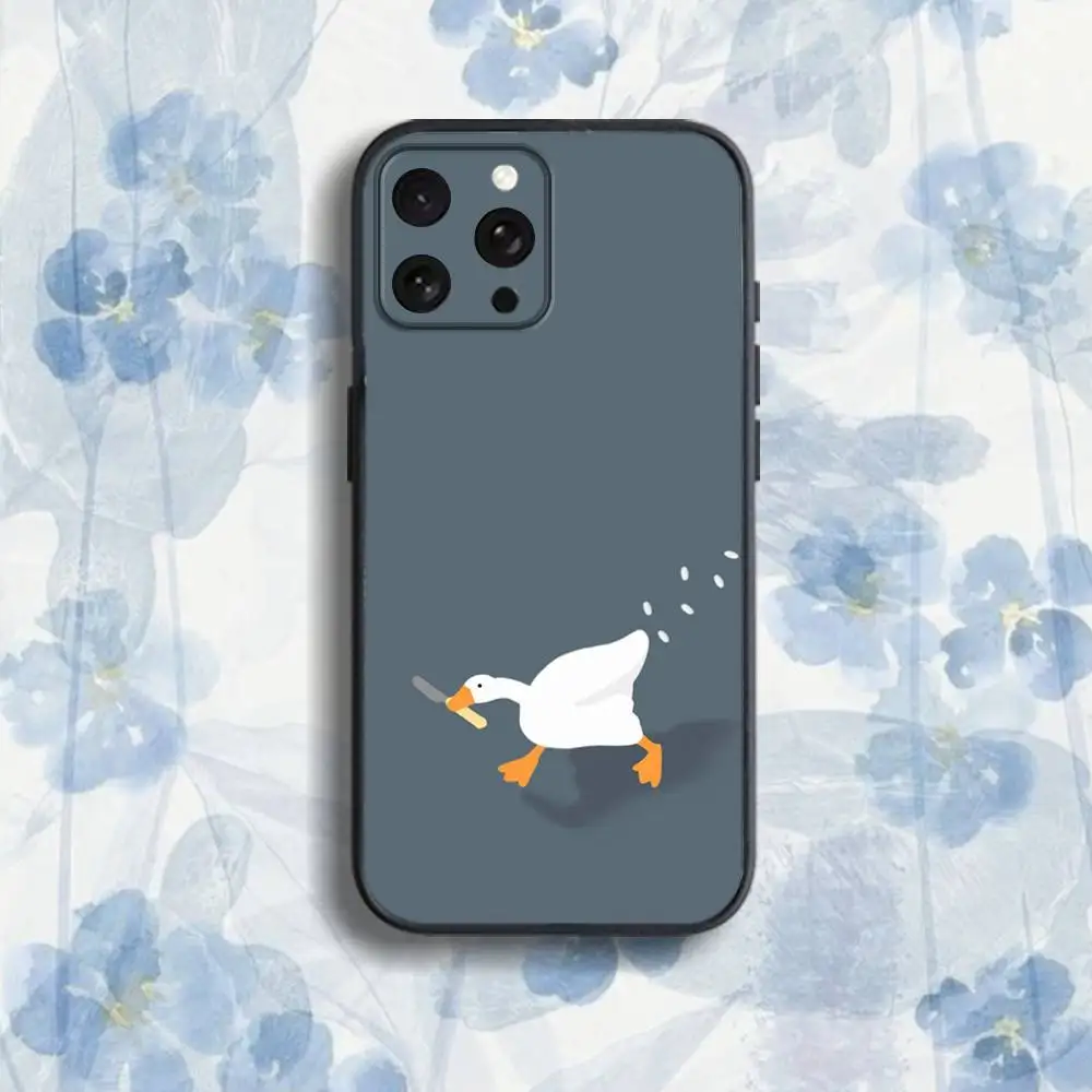 funny D-DucK G-Goose meme Phone Case For iPhone 17,16,15,14,13,12,Pro,Max,Plus,E,SE4,Air,Mini Black Soft Box