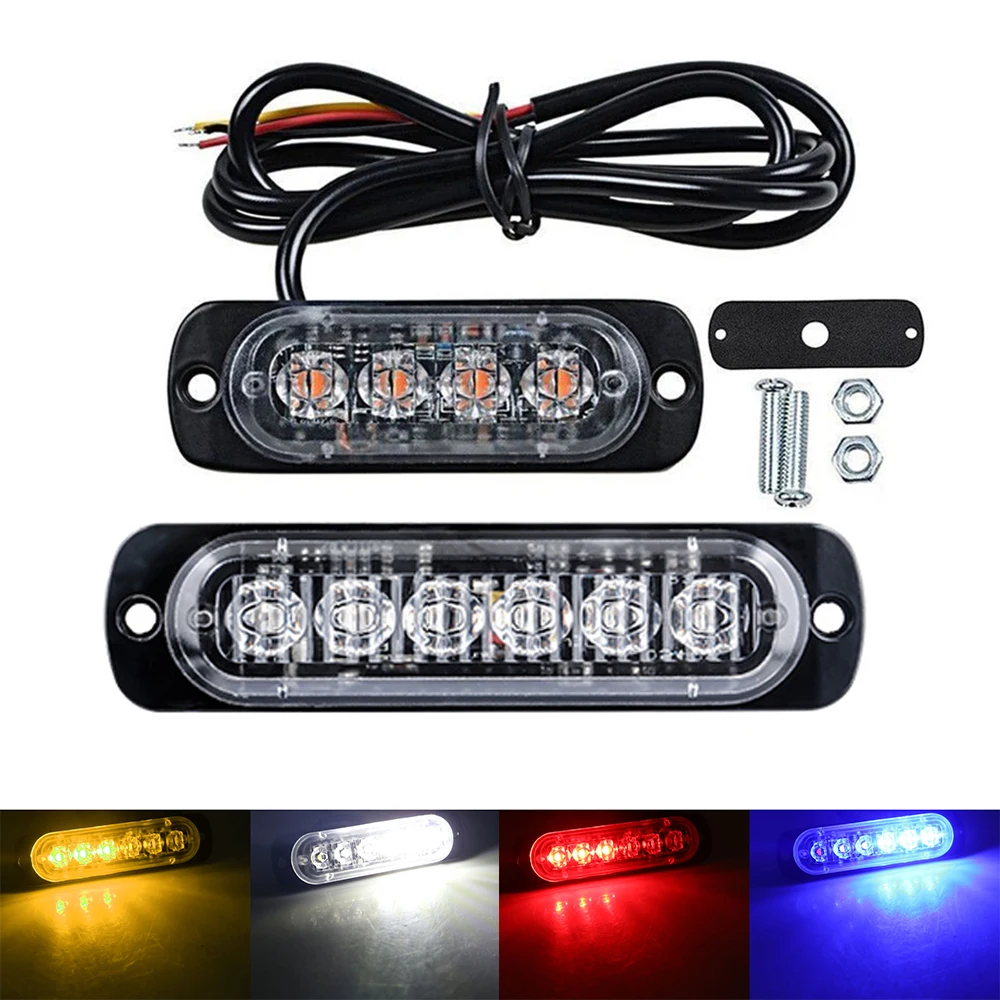 6led luz de advertência led luzes de reboque luzes indicadoras laterais do caminhão grade do carro malfunction barra luz suv motocicleta navios