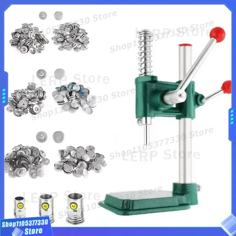 Manual Button Making Machine Aluminum Hand Press Tool Kit Cloth Wrapped Blank Dies for DIY Sewing Craft Accessories New